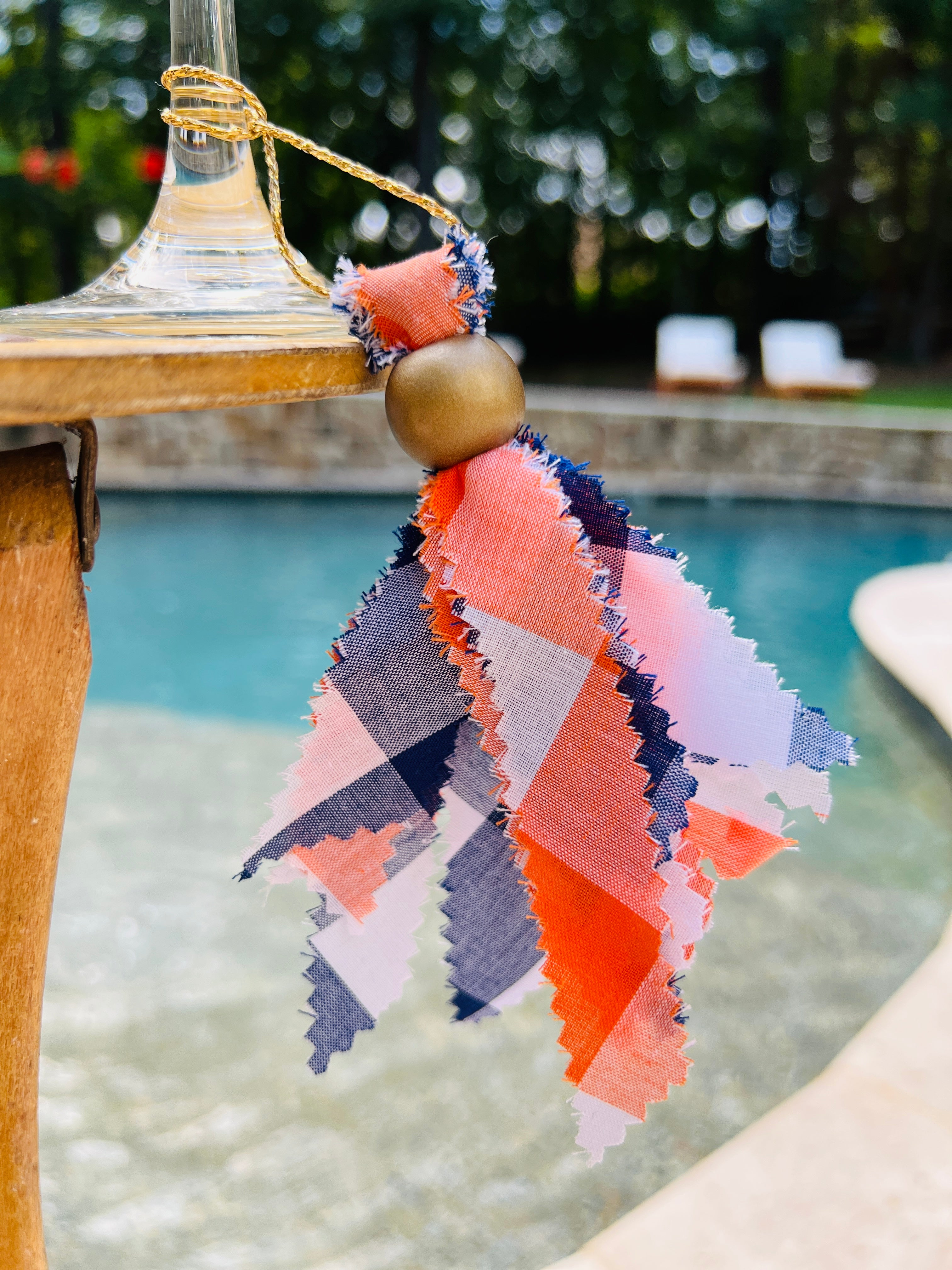 Orange, Blue & White Tassels