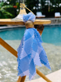 Light Blue & White Tassels