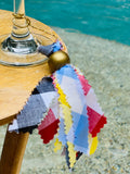Red, Black, Blue, Yellow & White